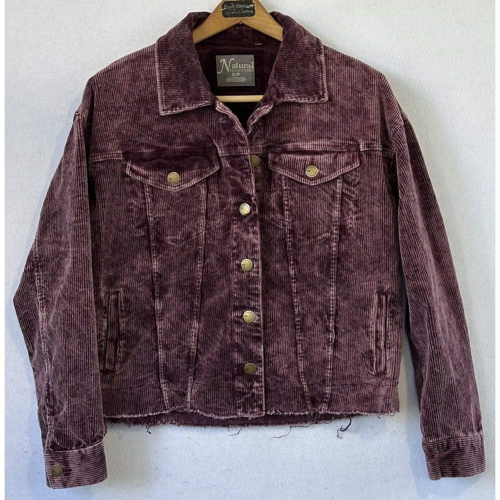 Natural Reflections Purple Corduroy Jacket Office Shopping City Women's Small